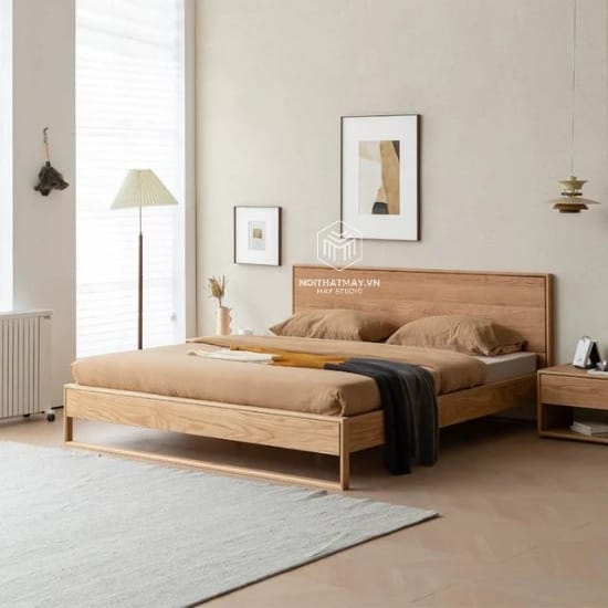 Hình ảnh của Giường Gỗ Sồi Style Vintage